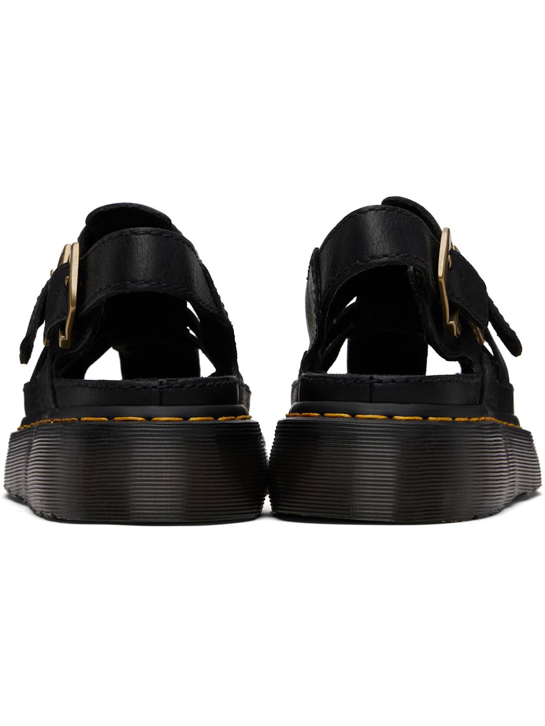 Black Wrenlie Grizzly Leather Fisherman Sandals - 2