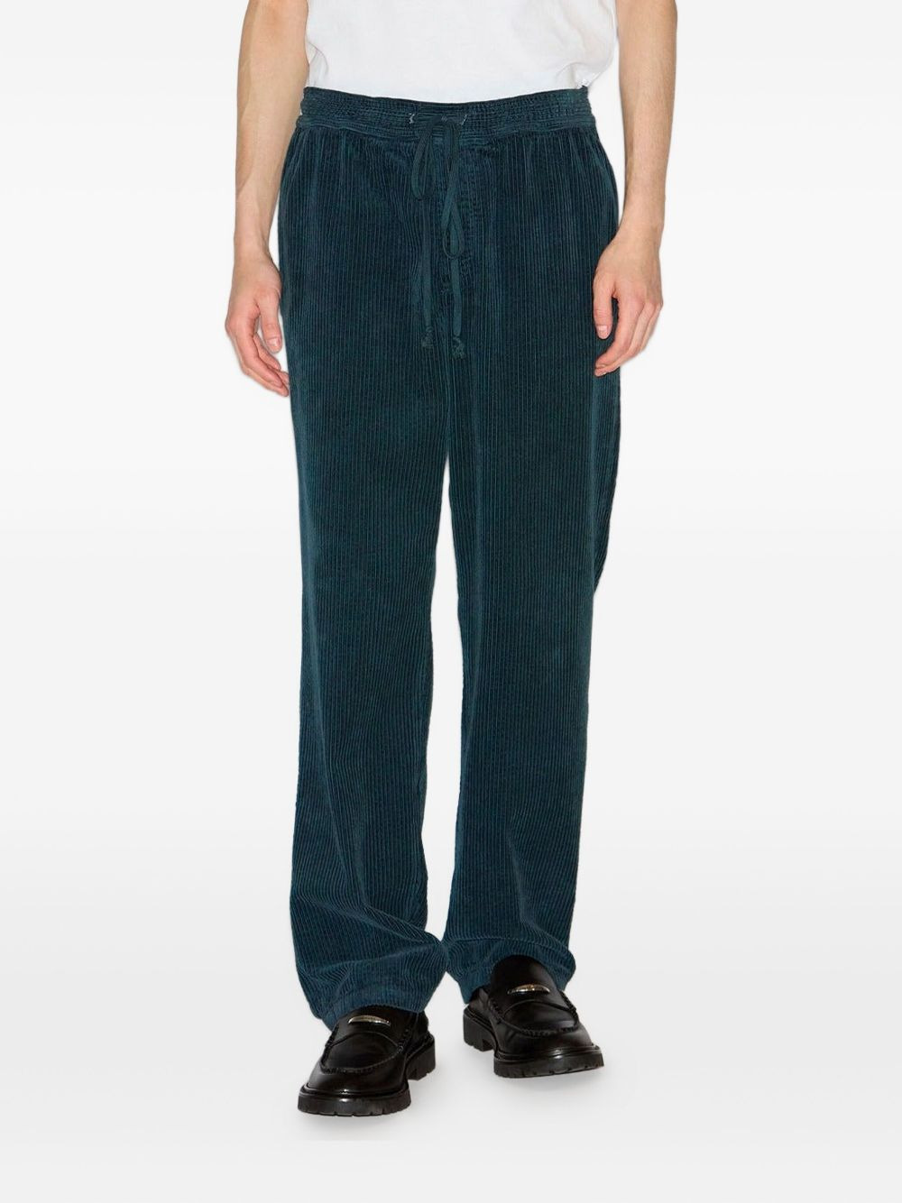 drawstring corduroy trousers - 3