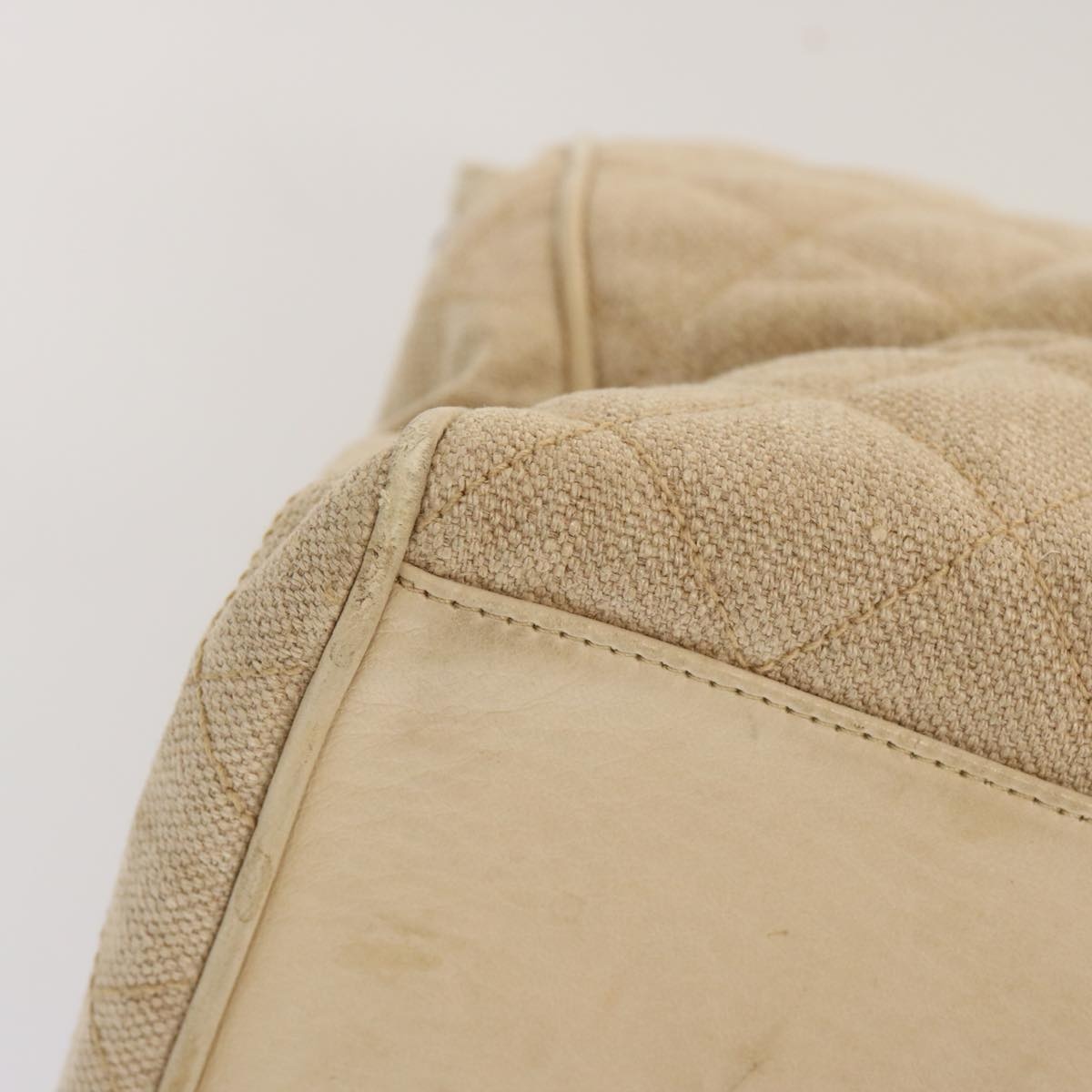CHANEL Tote Bag Canvas Beige CC - 14
