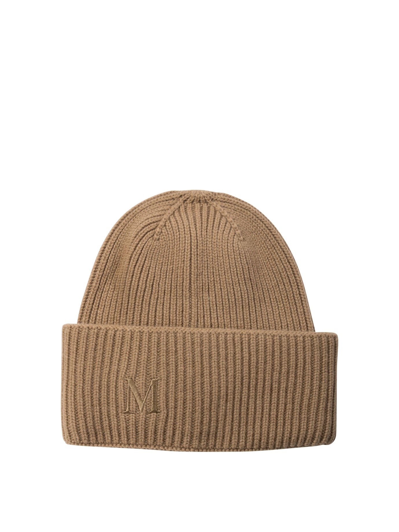 Ribbed Cashmere Beanie Hats Brown - 1