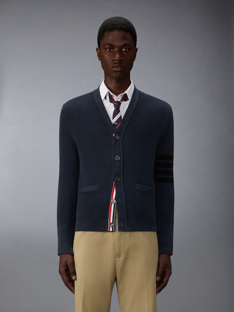 Thom Browne GARMENT DYED 4-BAR CARDIGAN outlook
