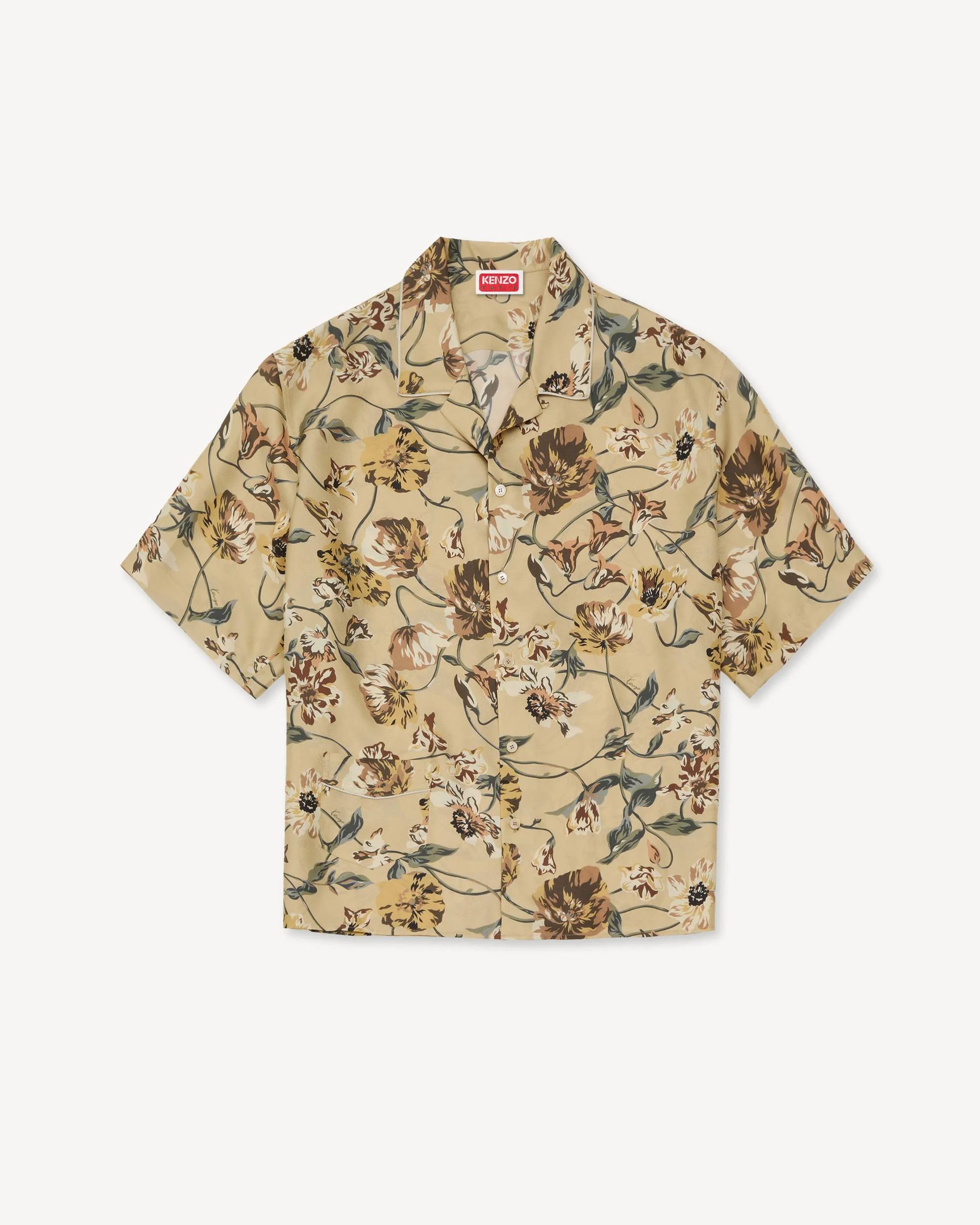 'KENZO Wildflower' haiwaiian short sleeve shirt in silk - 1