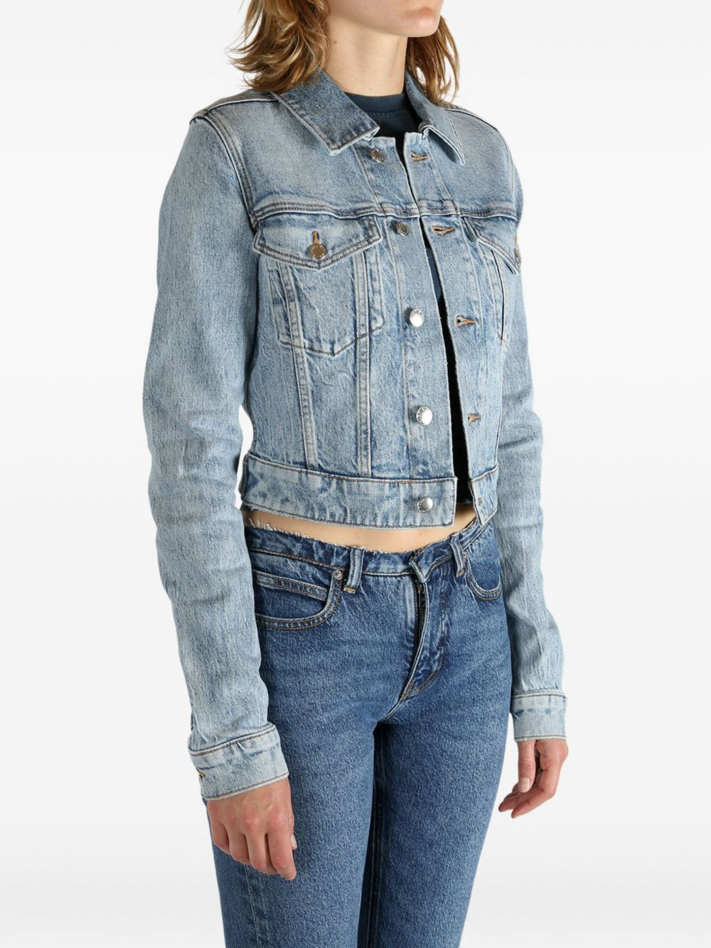 button-fastening denim jacket - 4