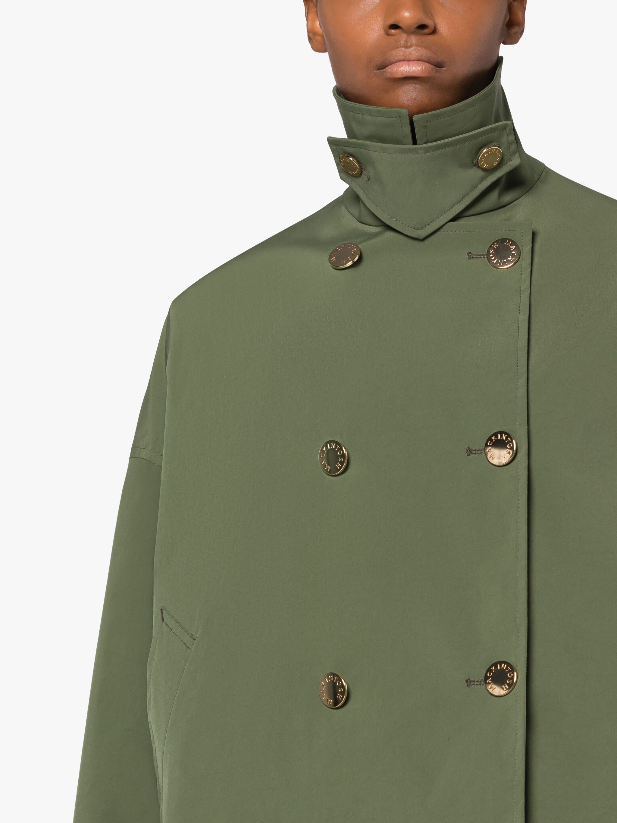HUMBIE GREEN ECO DRY SHORT DOUBLE-BREASTED OVERCOAT - 6