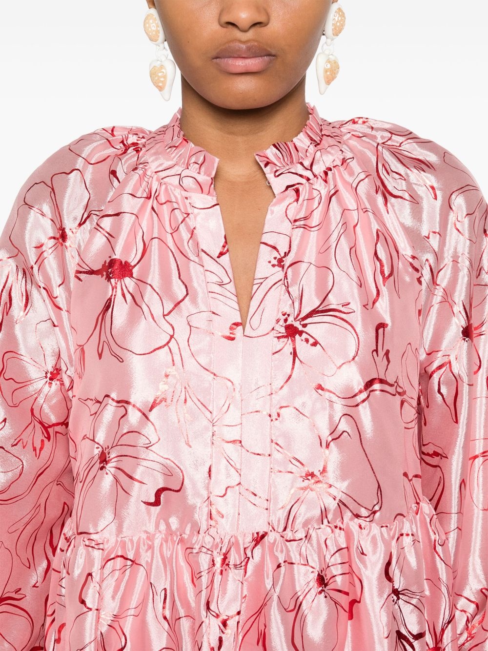 Foil Foliage mini dress - 5