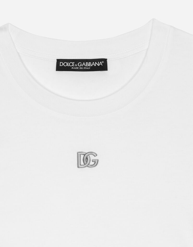 Cropped jersey T-shirt with DG logo - 3