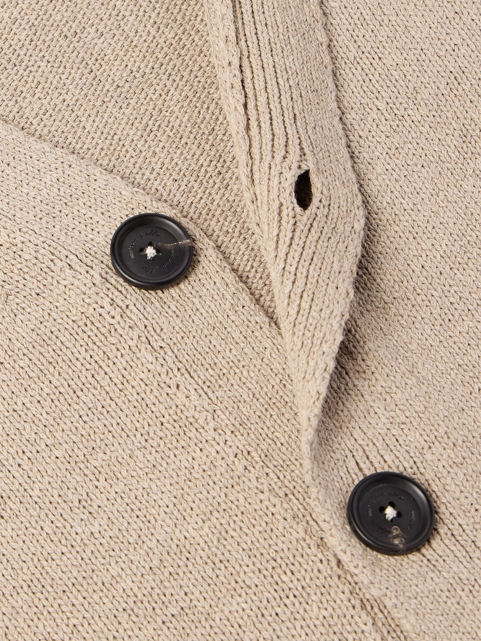 Tony Cotton and Silk-Blend Cardigan Beige - 5