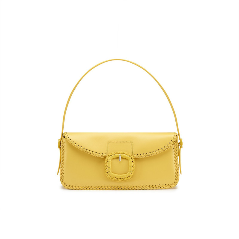 Yellow leather shoulder bag 1