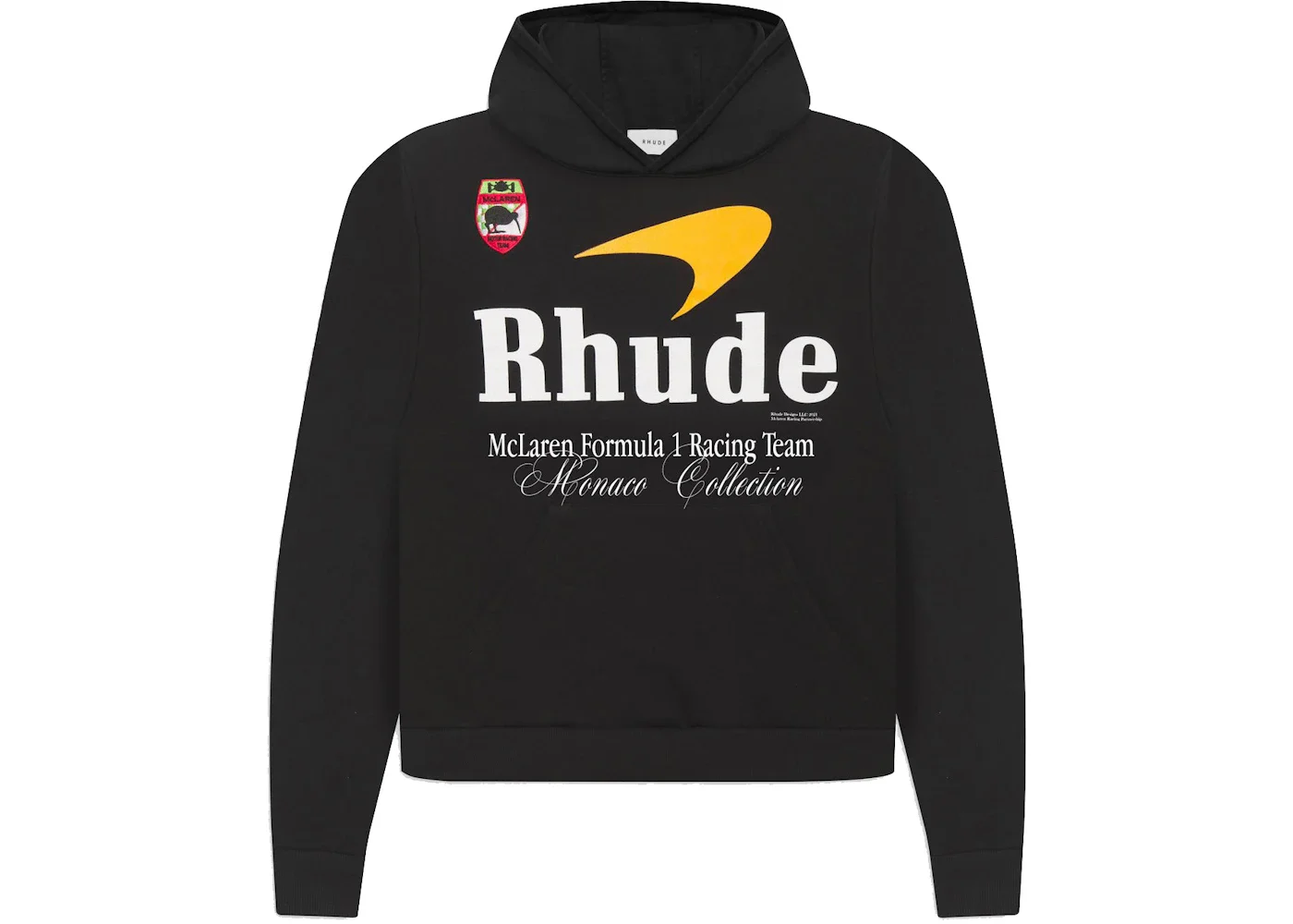 Rhude x McLaren Logo Hoodie Black - 1