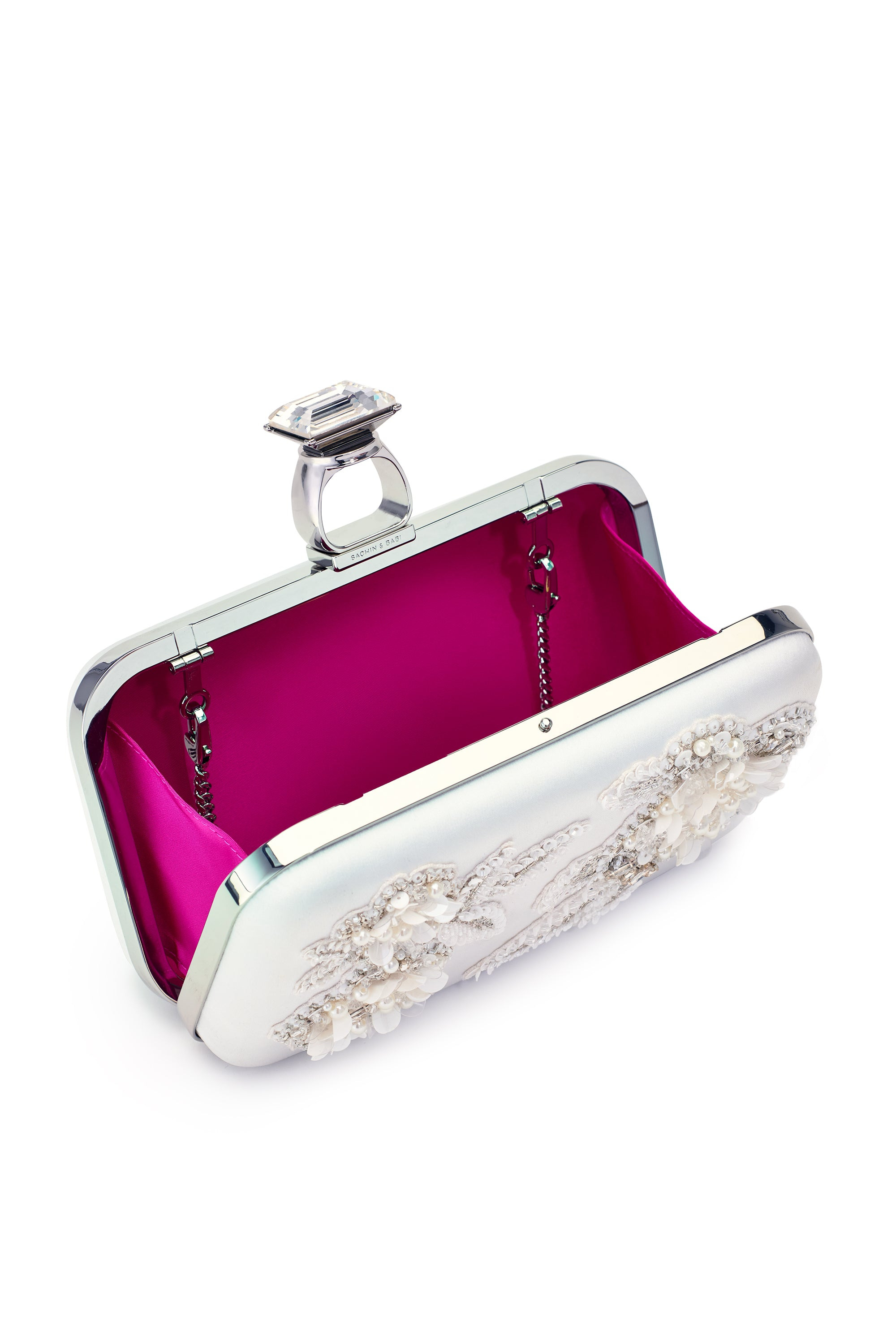 Embellished On The Rocks Clutch - Off White - 5
