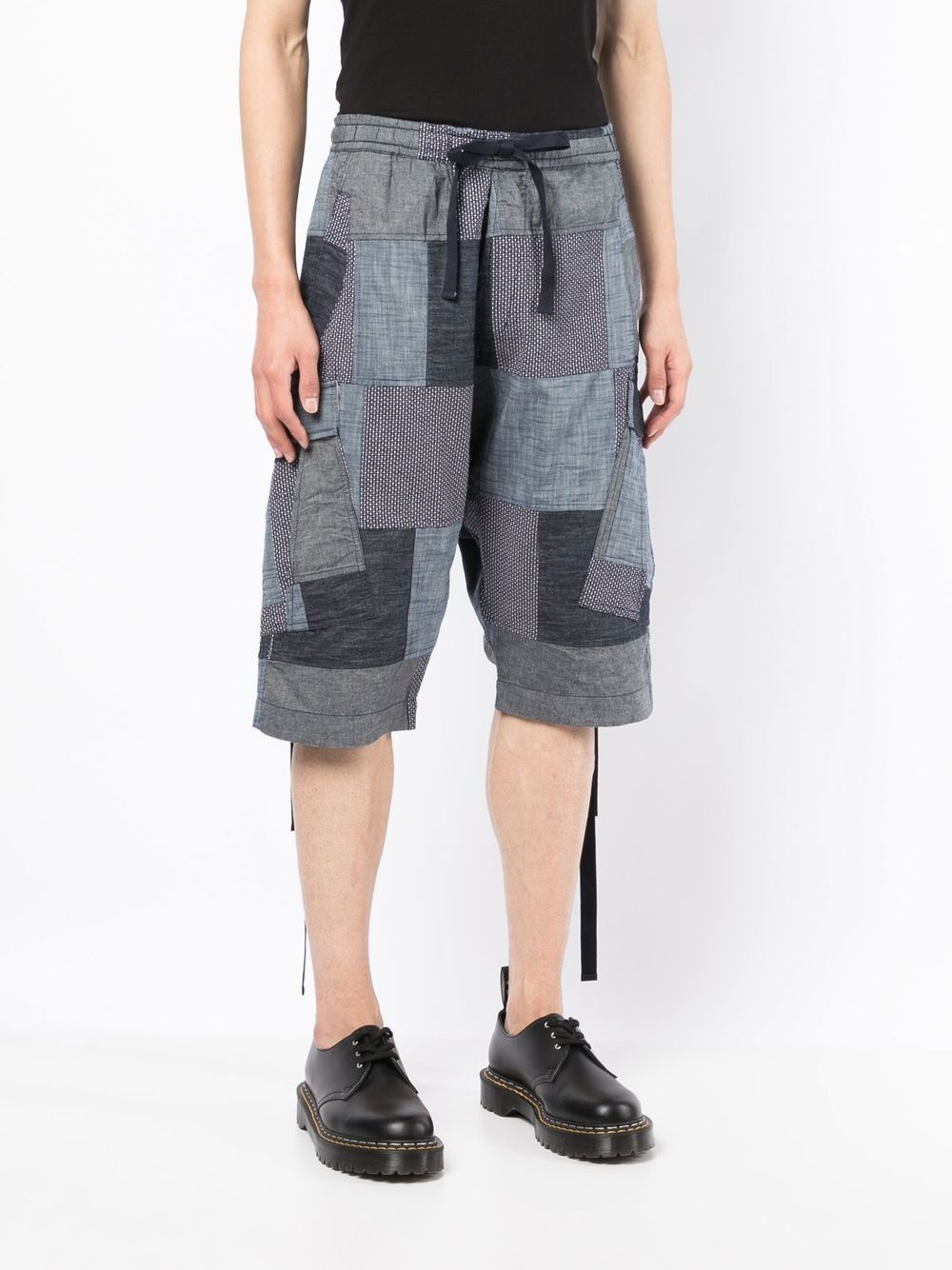patchwork cropped shorts - 3