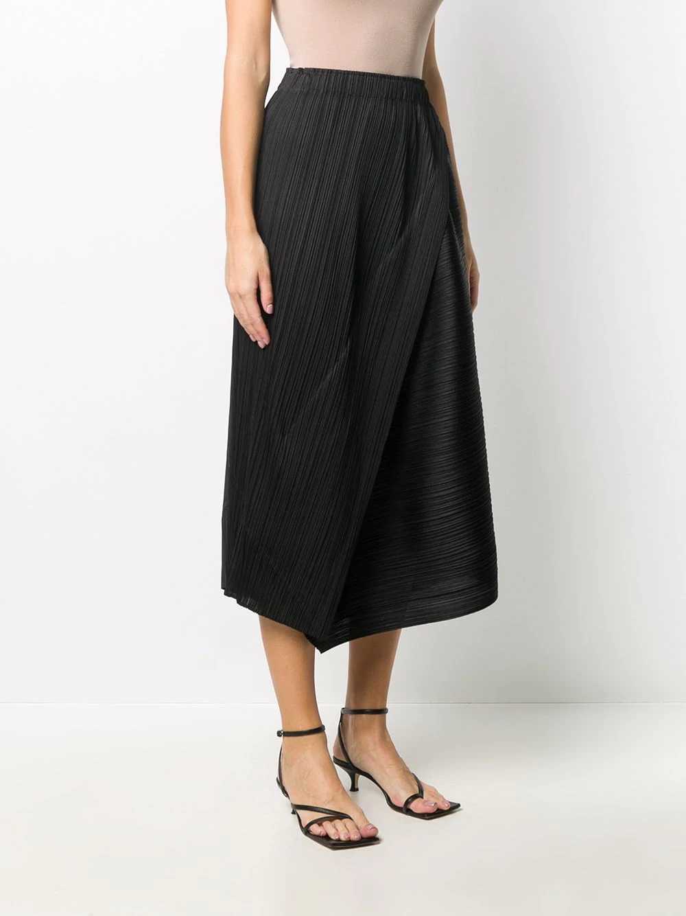 pleated asymmetric skirt - 3