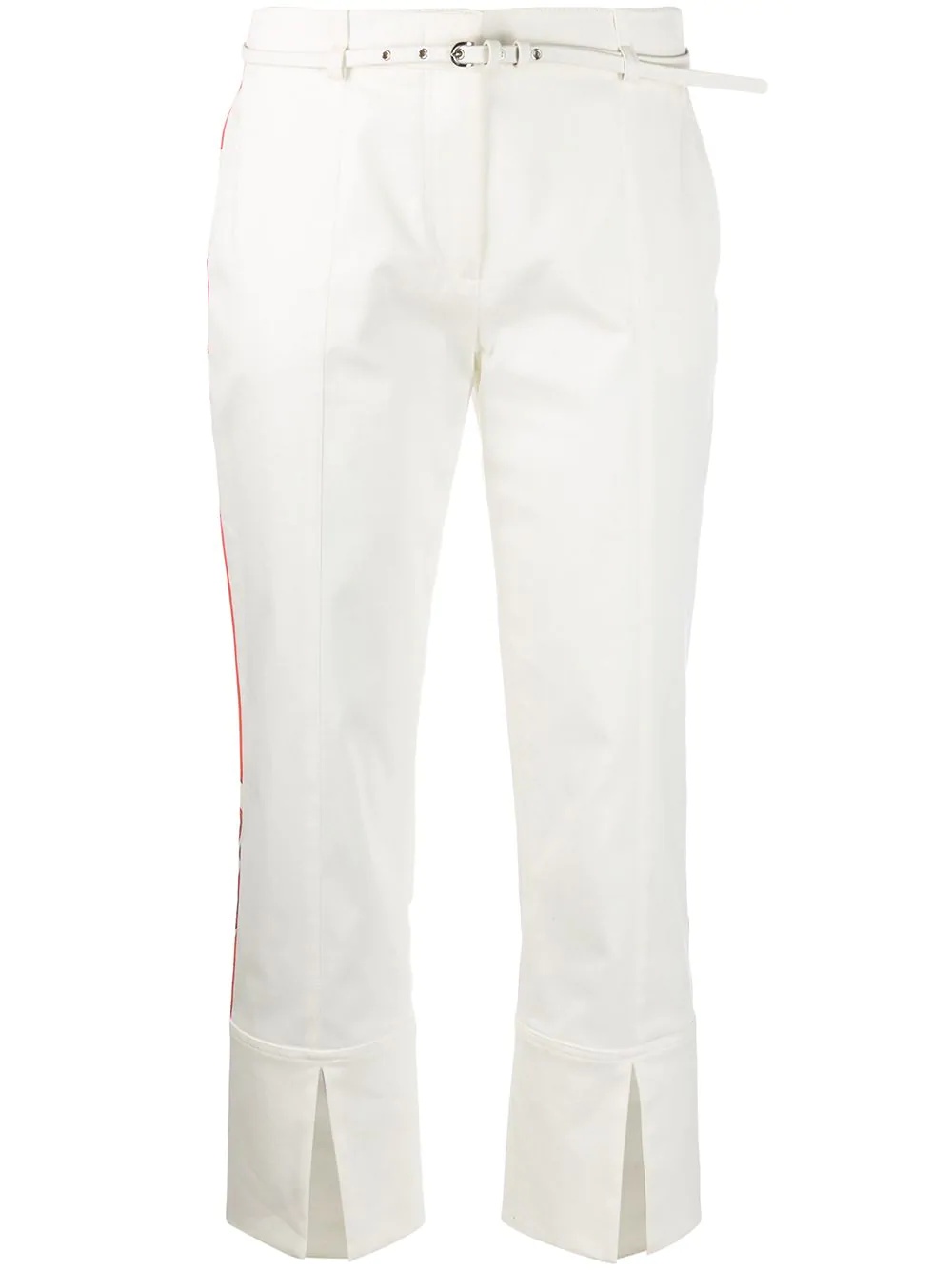 side-stripe split-hem cropped trousers - 1