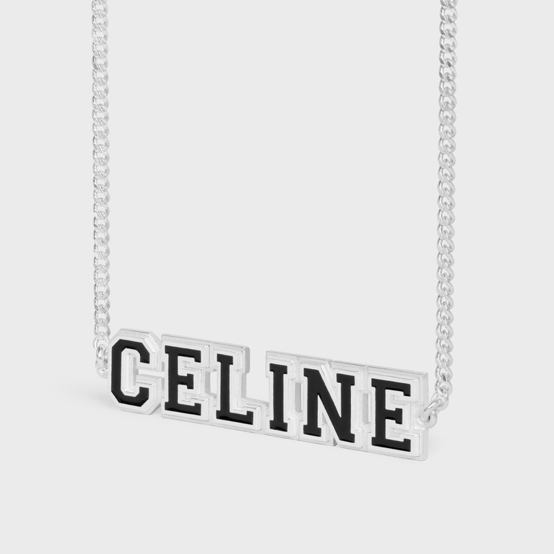 CELINE Celine Université Bracelet in Sterling Silver with Rhodium Finish and Enamel outlook