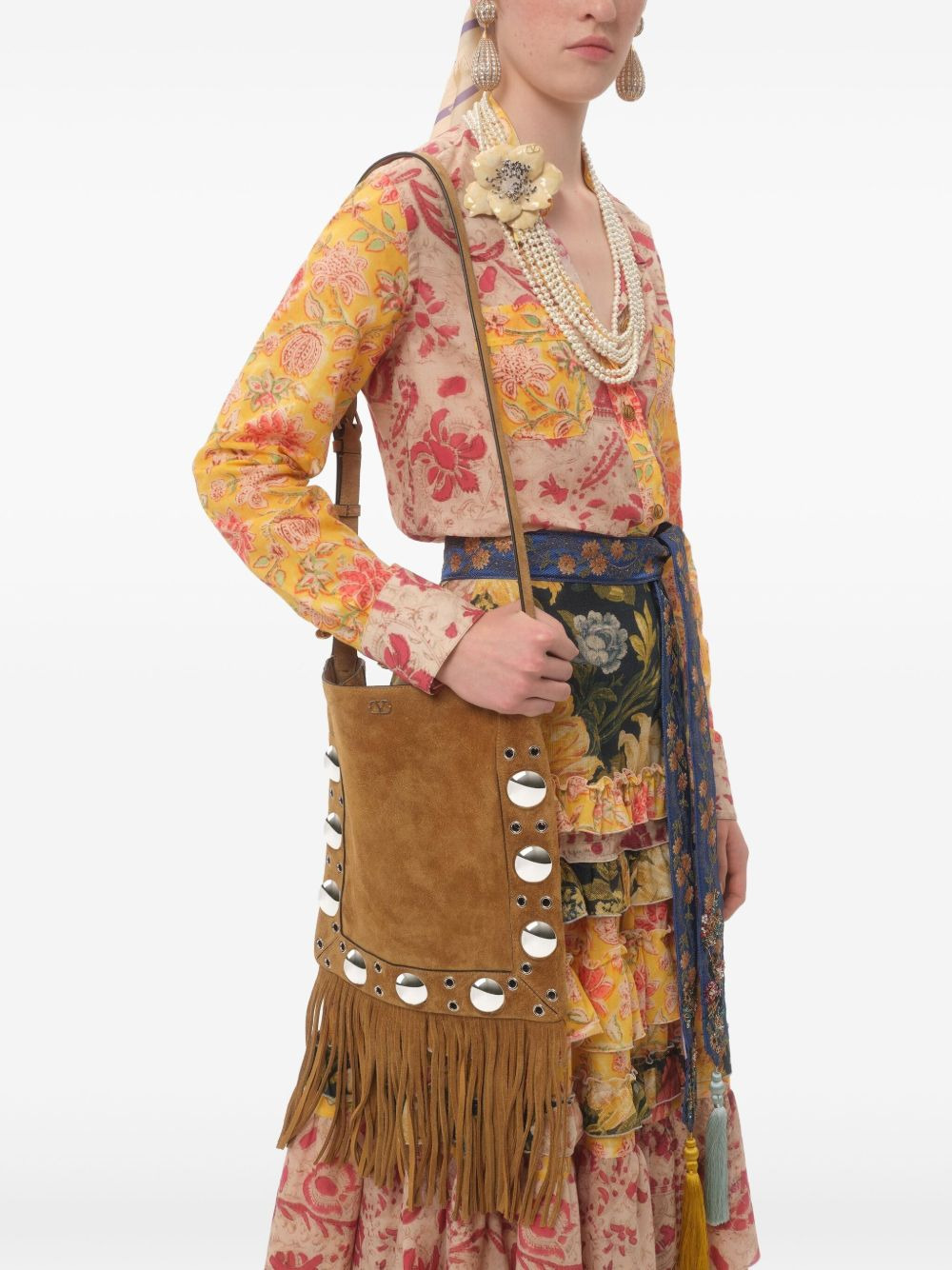 fringed suede crossbody bag - 3
