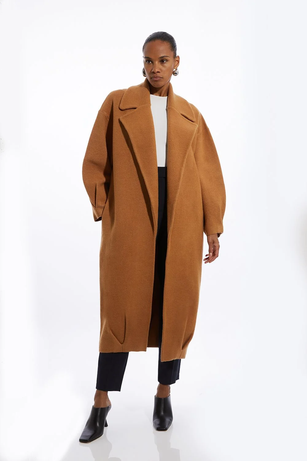 Compact Wool Blend Oversized Knit Coatigan - 1