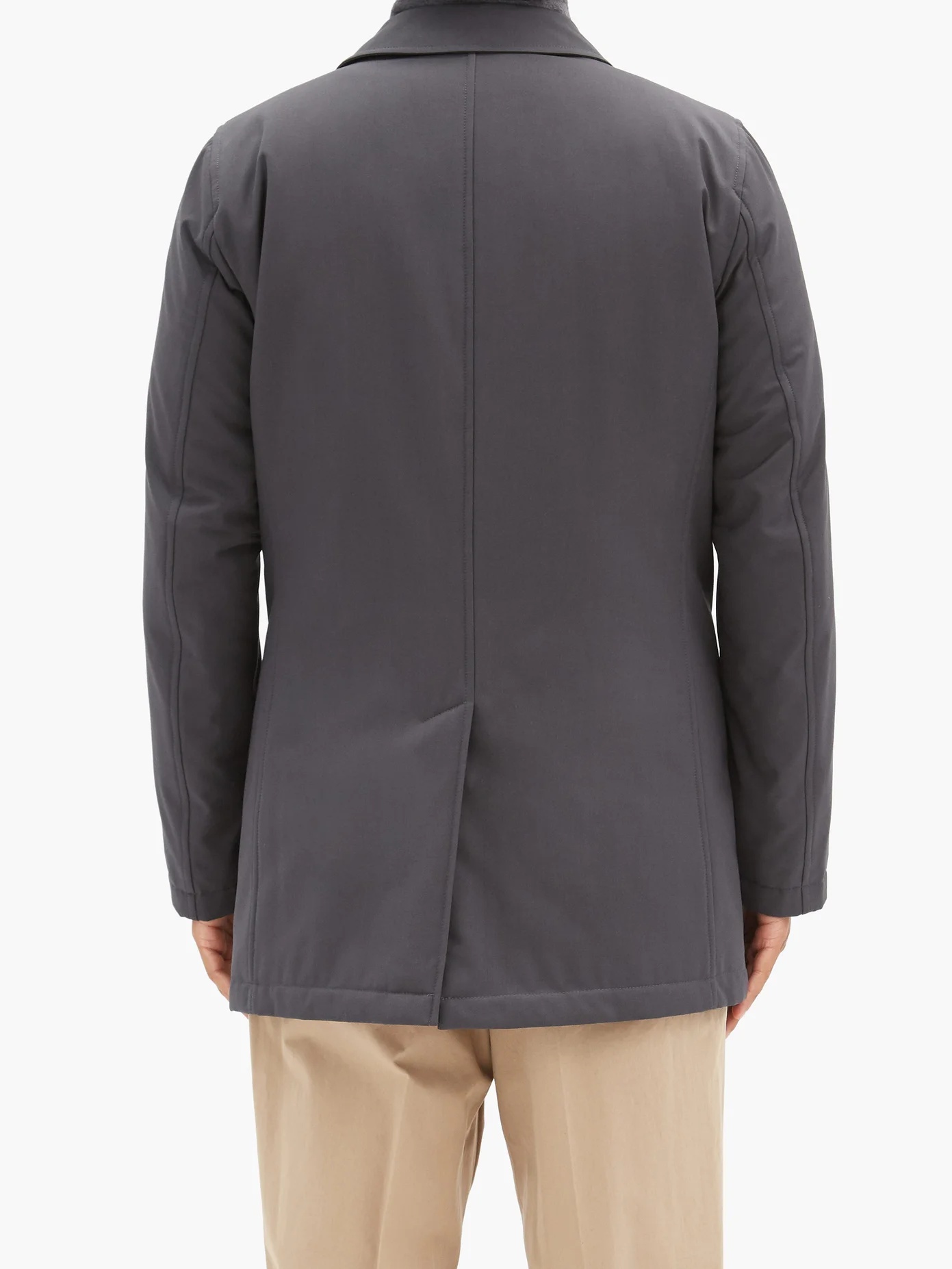 Single-breasted gabardine car coat - 5