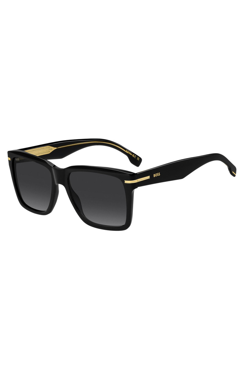 BLACK-ACETATE SUNGLASSES WITH GOLD-TONE TRIMS 1