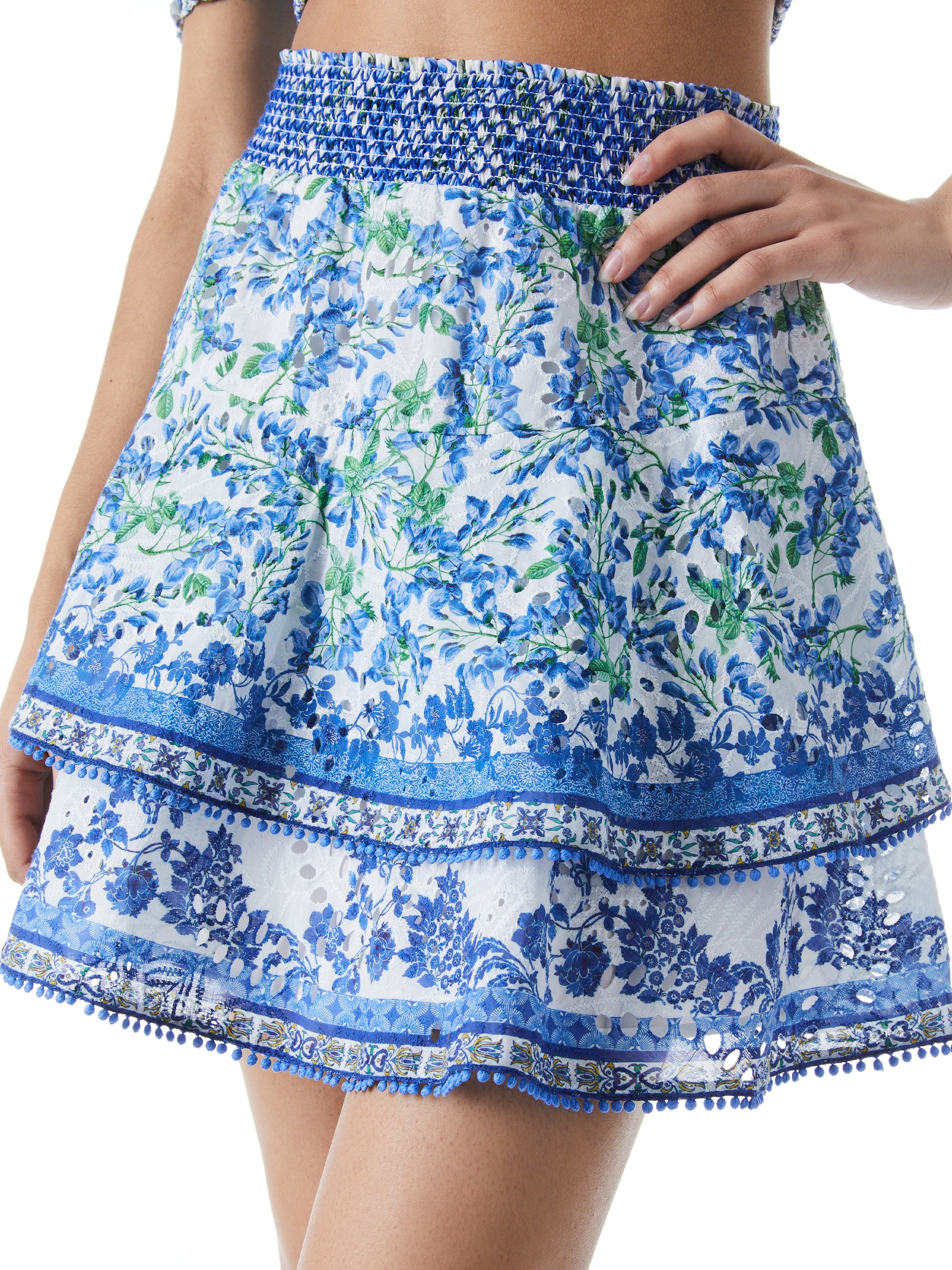 CRAWFORD SMOCKED MINI SKIRT - 5
