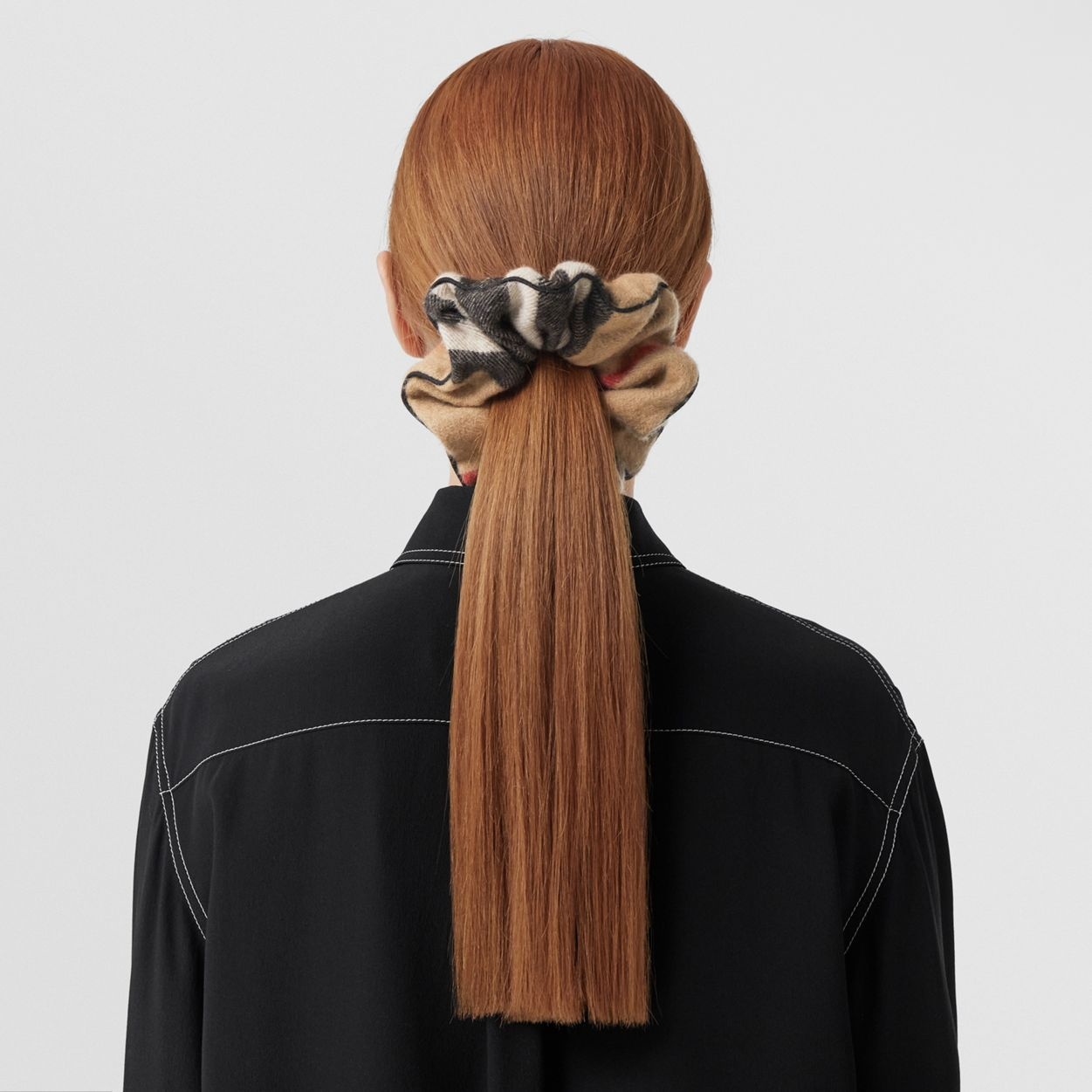 Check Cashmere Scrunchie - 4