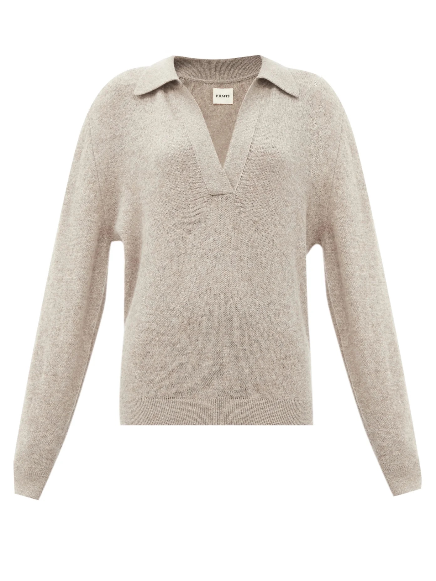 Jo V-neck cashmere-blend sweater - 1