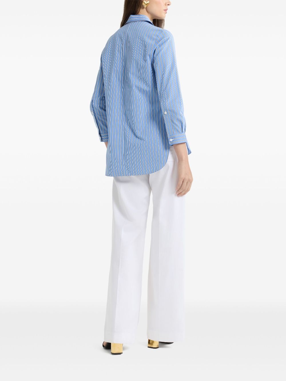 striped poplin shirt - 3