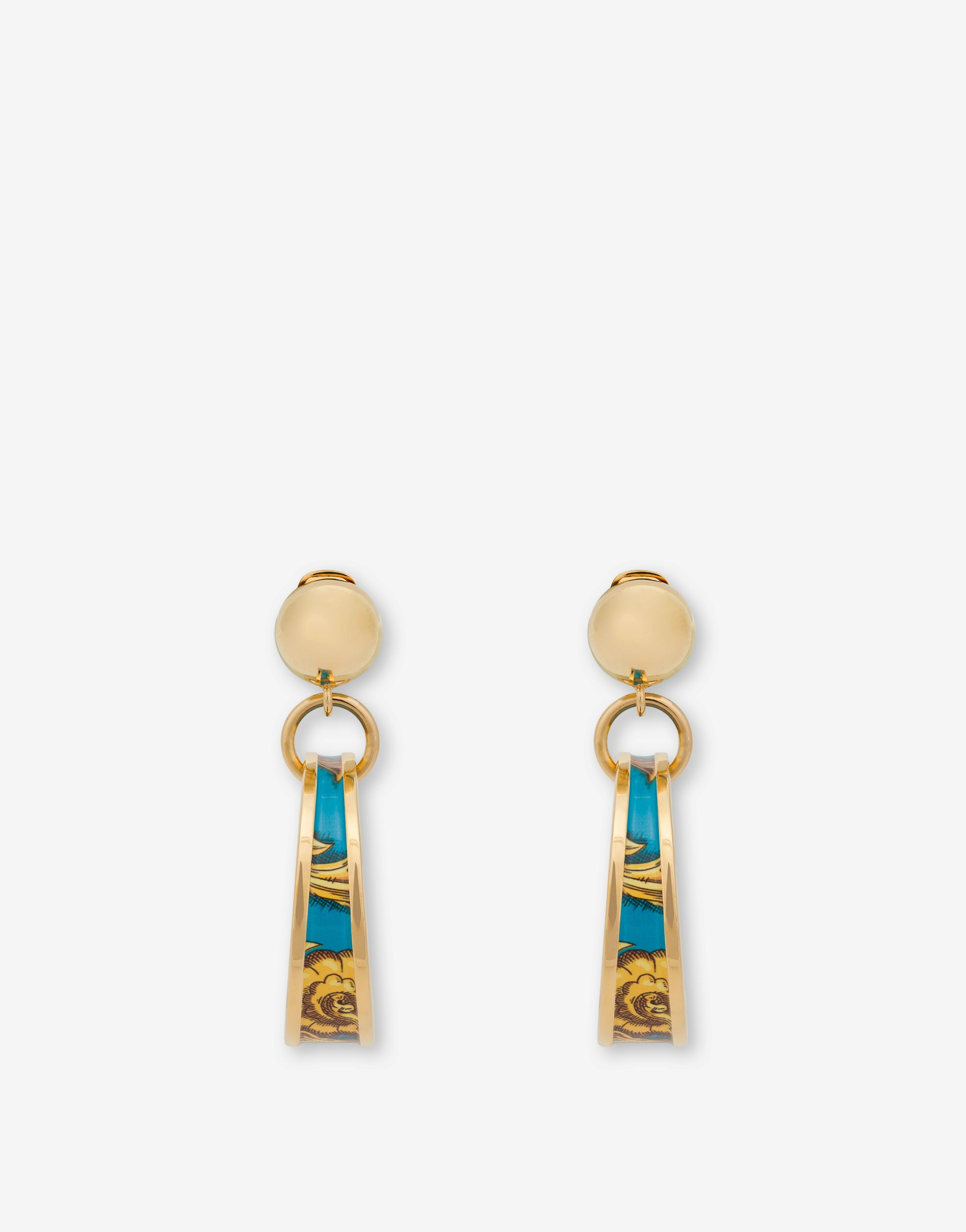 SCARF PRINT PENDANT EARRINGS 1