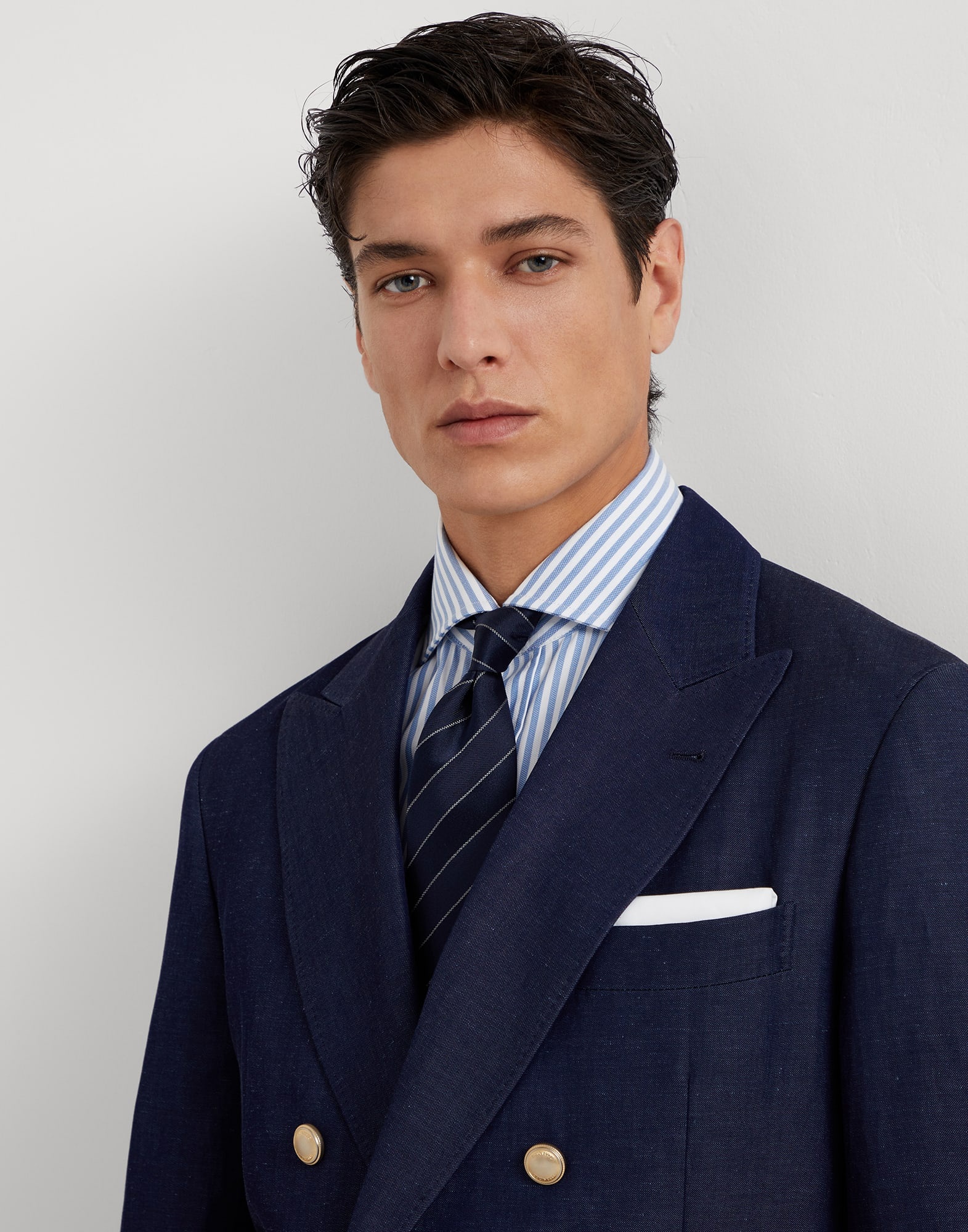 Striped silk chevron tie - 3