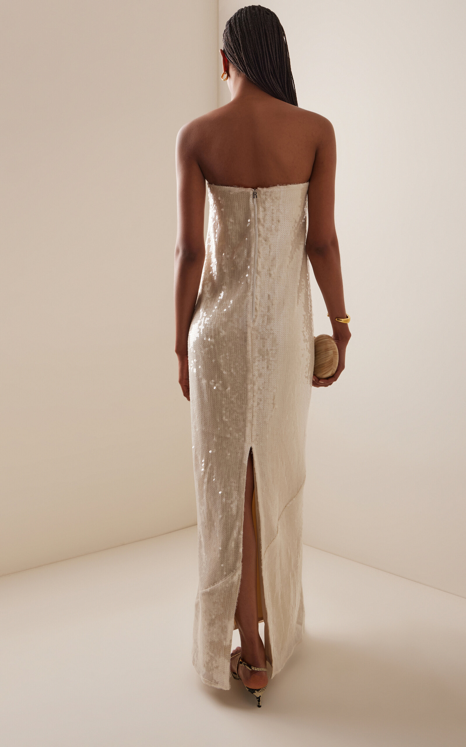 Sequin Maxi Dress ivory - 4