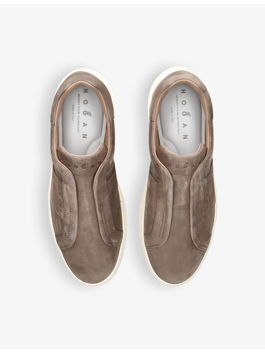Fascia slip-on logo-embossed suede low-top trainers - 2