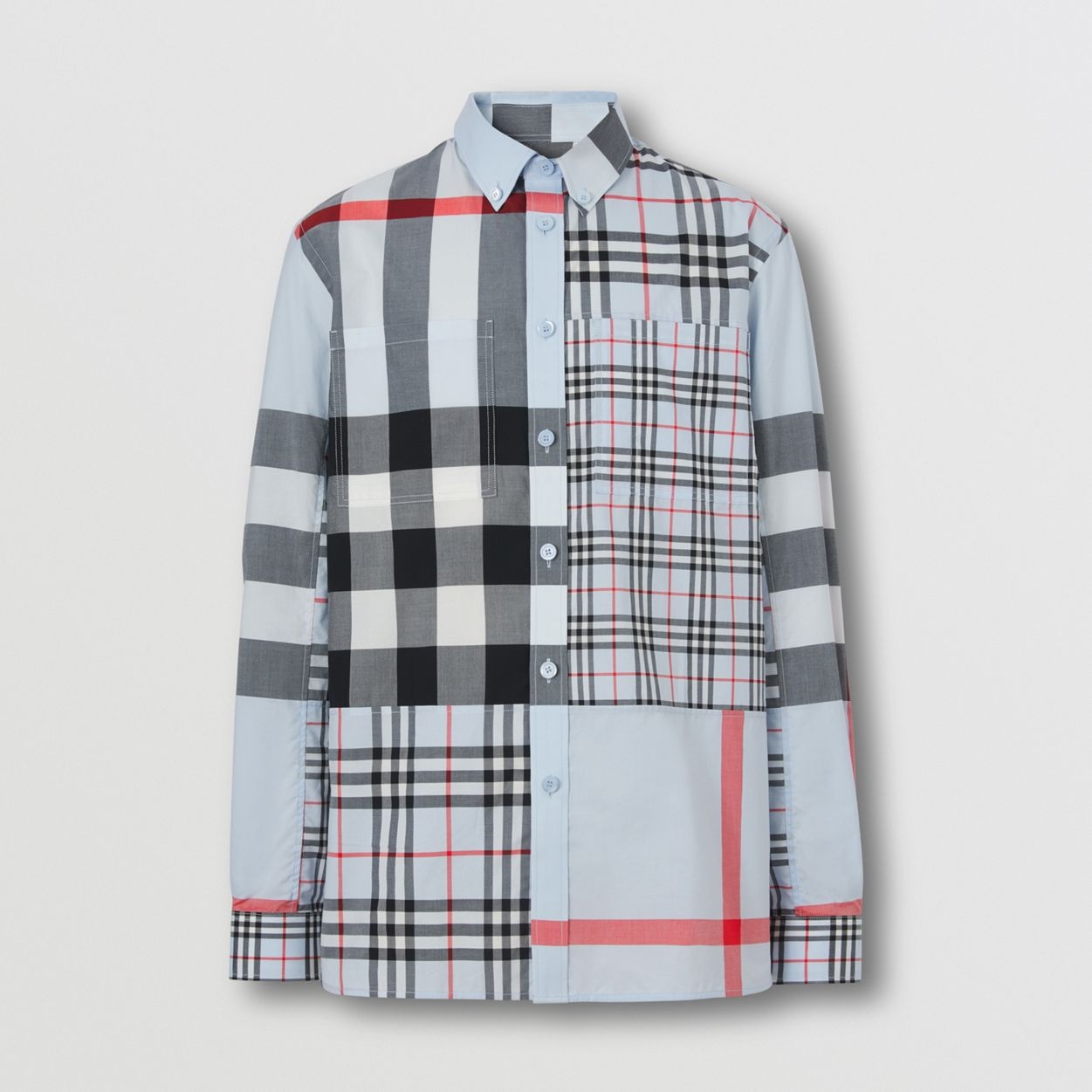 Patchwork Check Cotton Shirt - 1