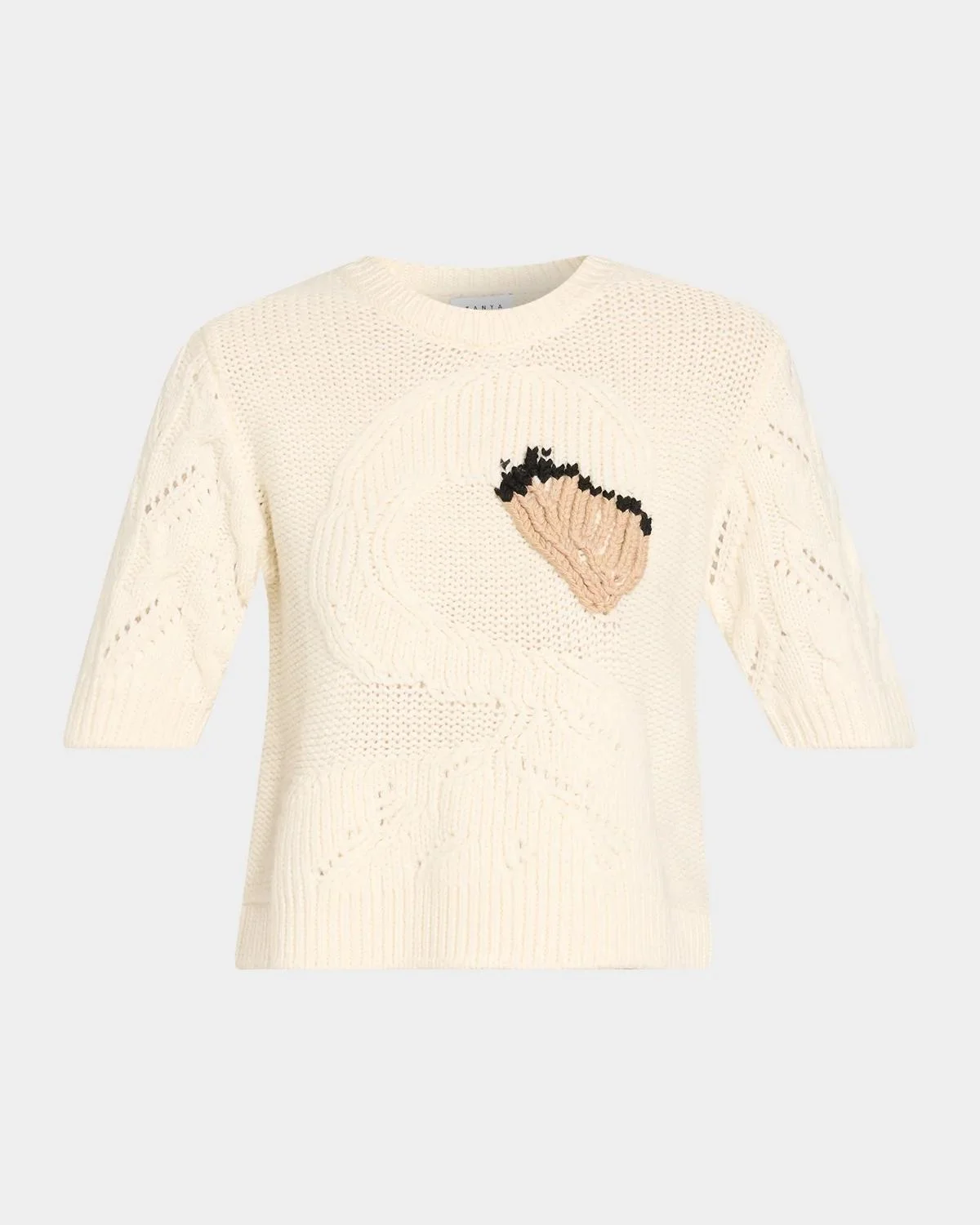 Baxter Swan Intarsia Elbow-Sleeve Sweater - 1