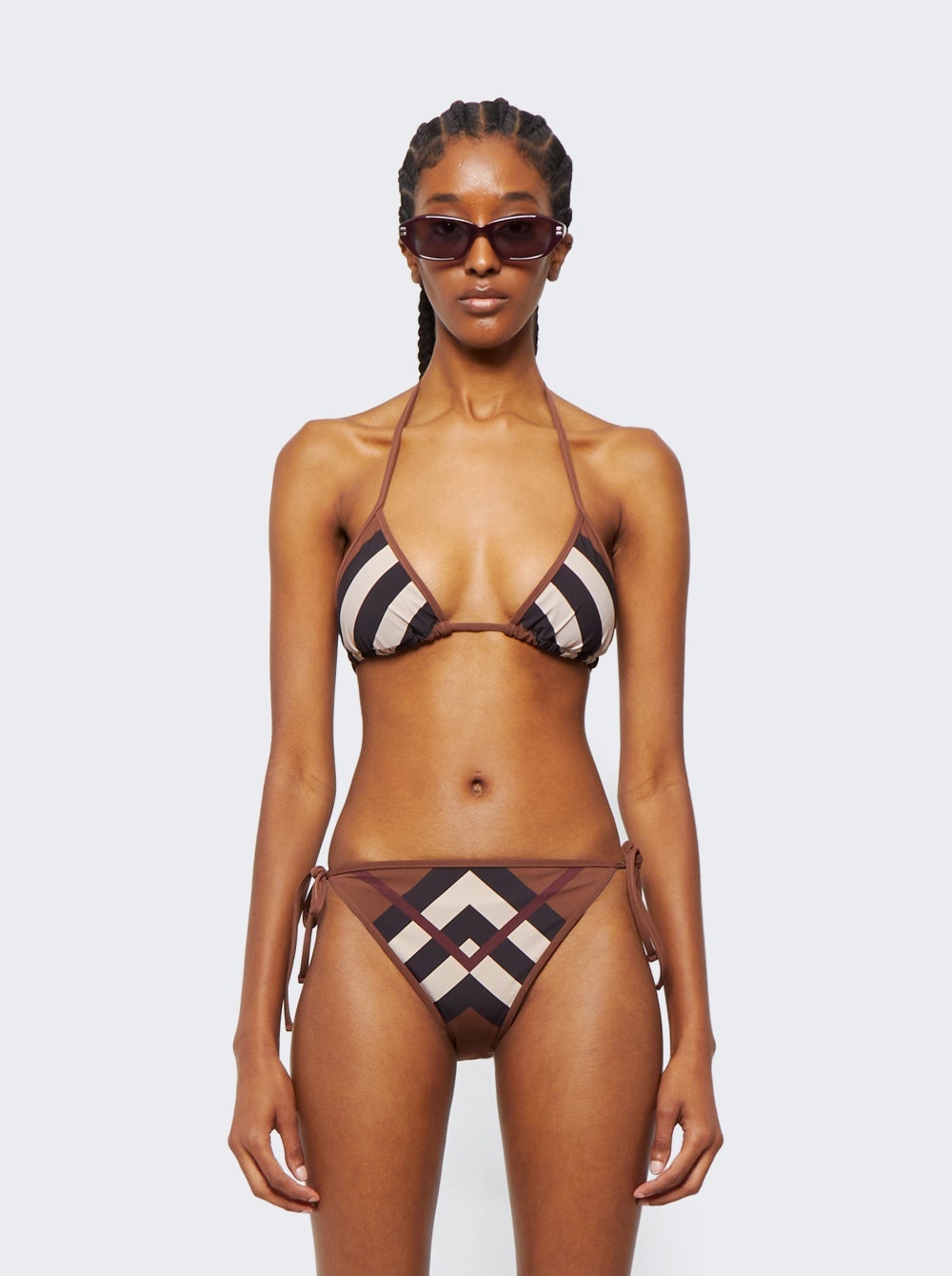 Check Triangle Bikini Dark Birch Brown - 3