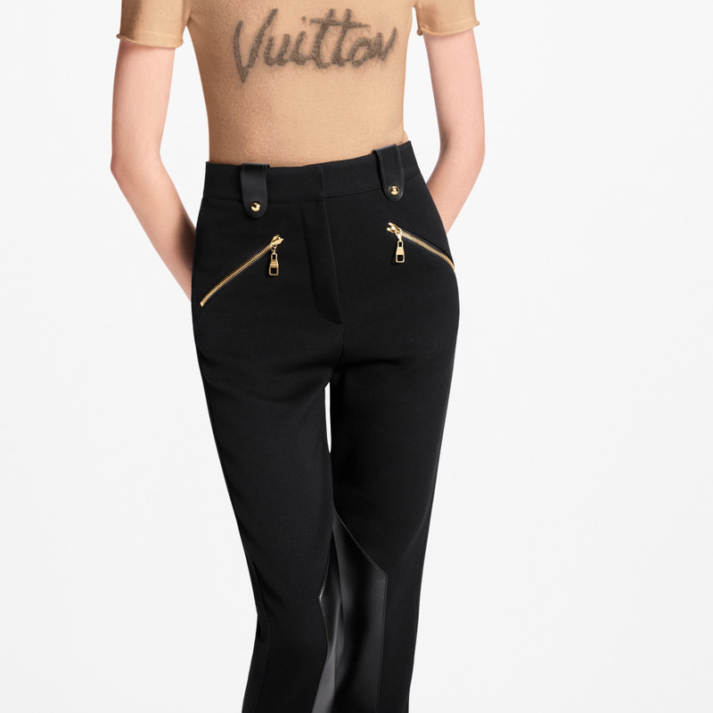 Leather Accent Riding Pants 2