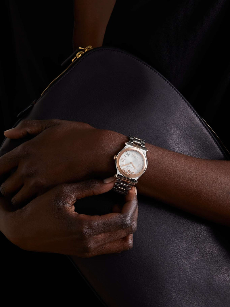 Chopard Happy Sport Automatic 36mm 18-karat rose gold, stainless steel and diamond watch outlook