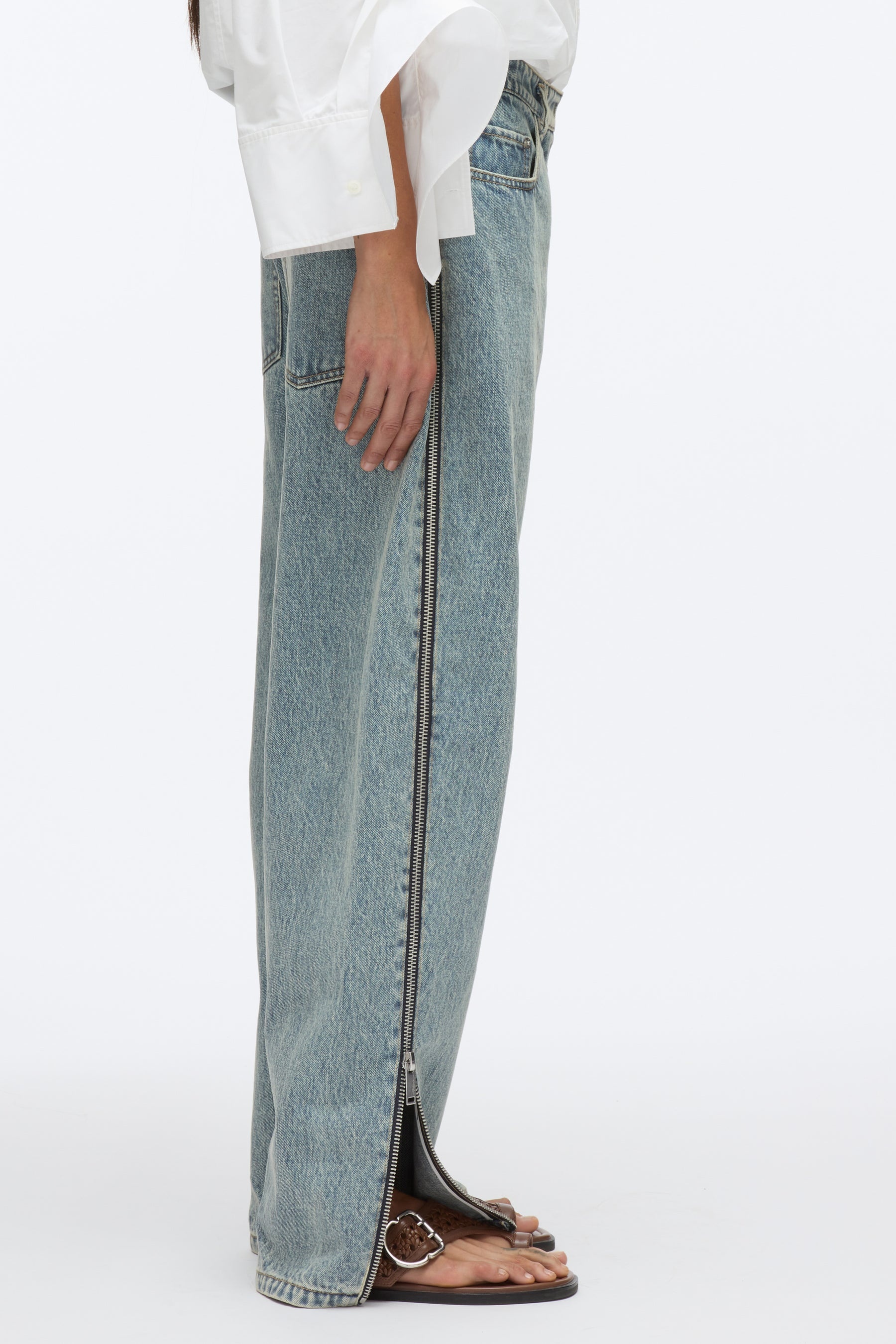Curve Denim Pant with Zippers - 4