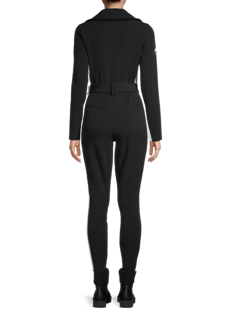 Women's Cordova Belted Stripe Stretch Ski Suit - Onyx 5