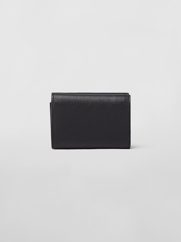 BLACK SAFFIANO CALFSKIN TRI-FOLD WALLET - 3