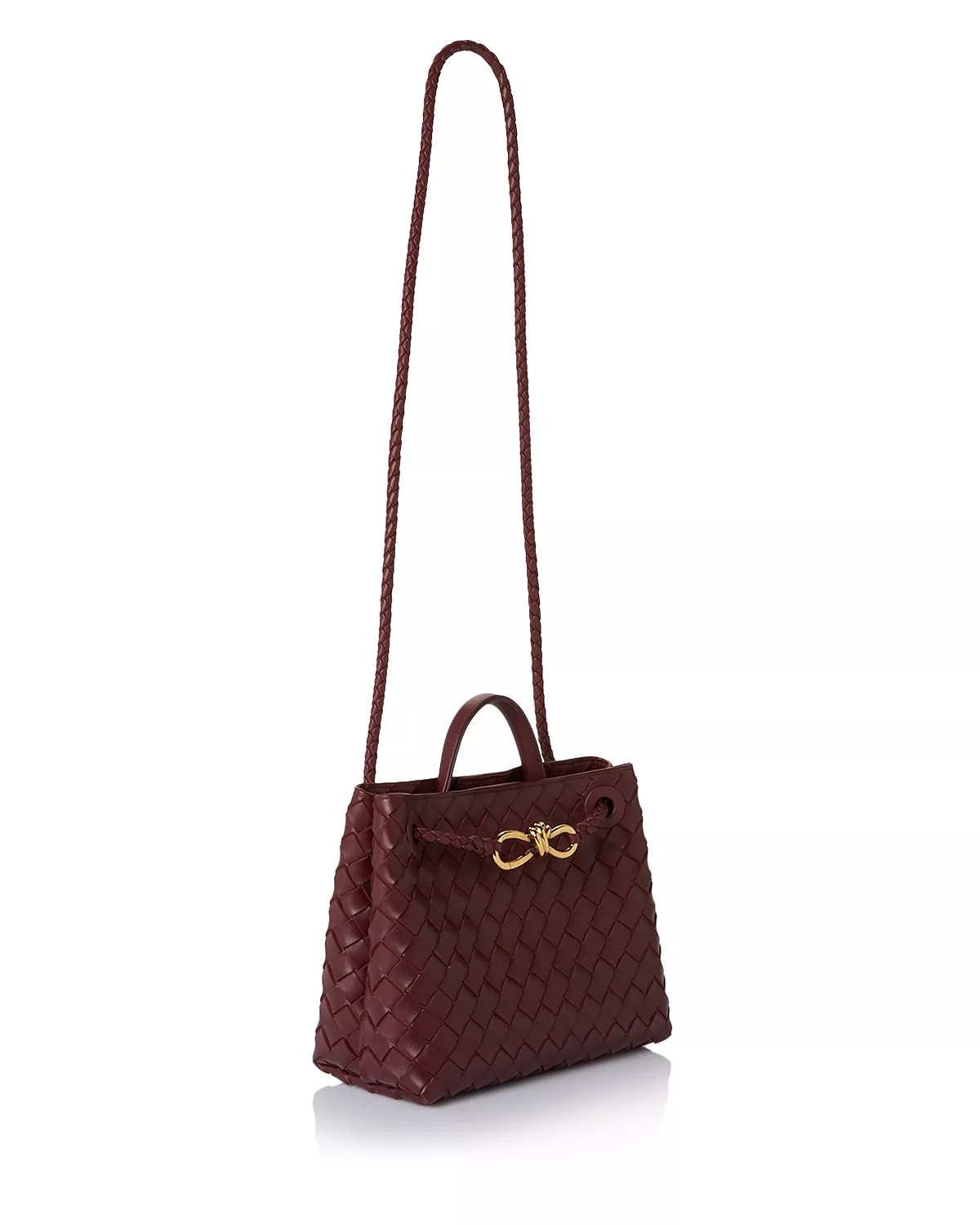 Andiamo Intrecciato Woven Leather Small Shoulder Bag - 4