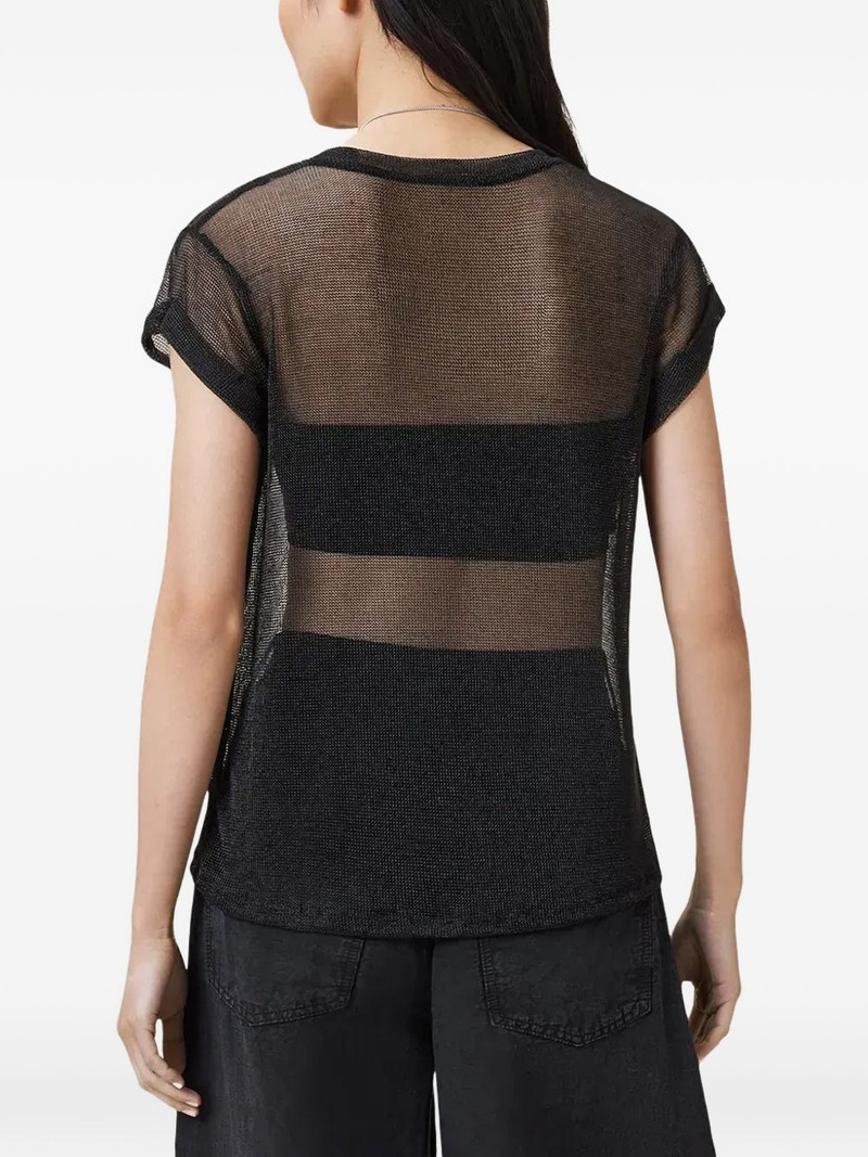 ALLSAINTS Thea mesh-striped t-shirt outlook