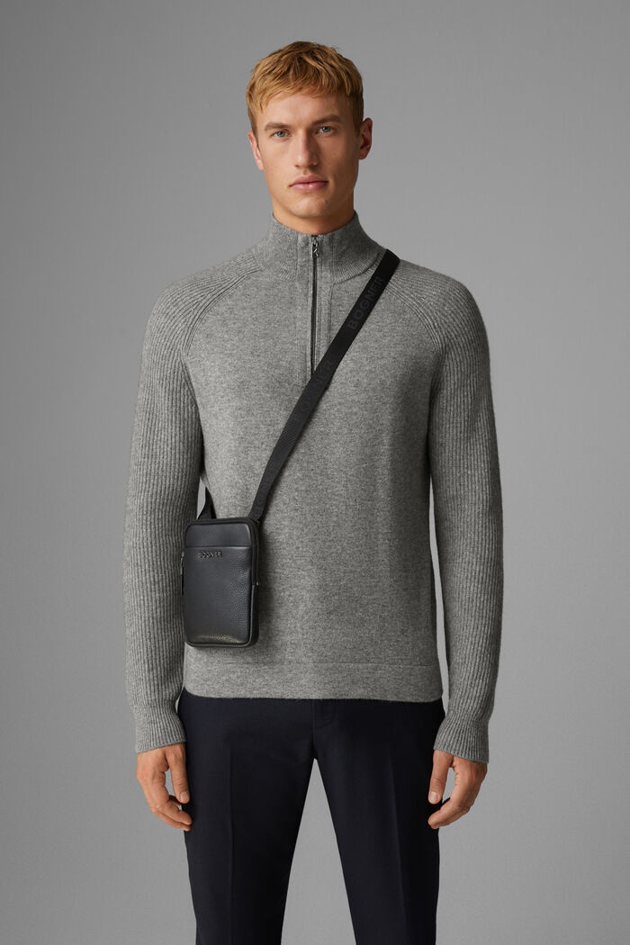 Dash Half-zipper knitted pullover in Gray - 2