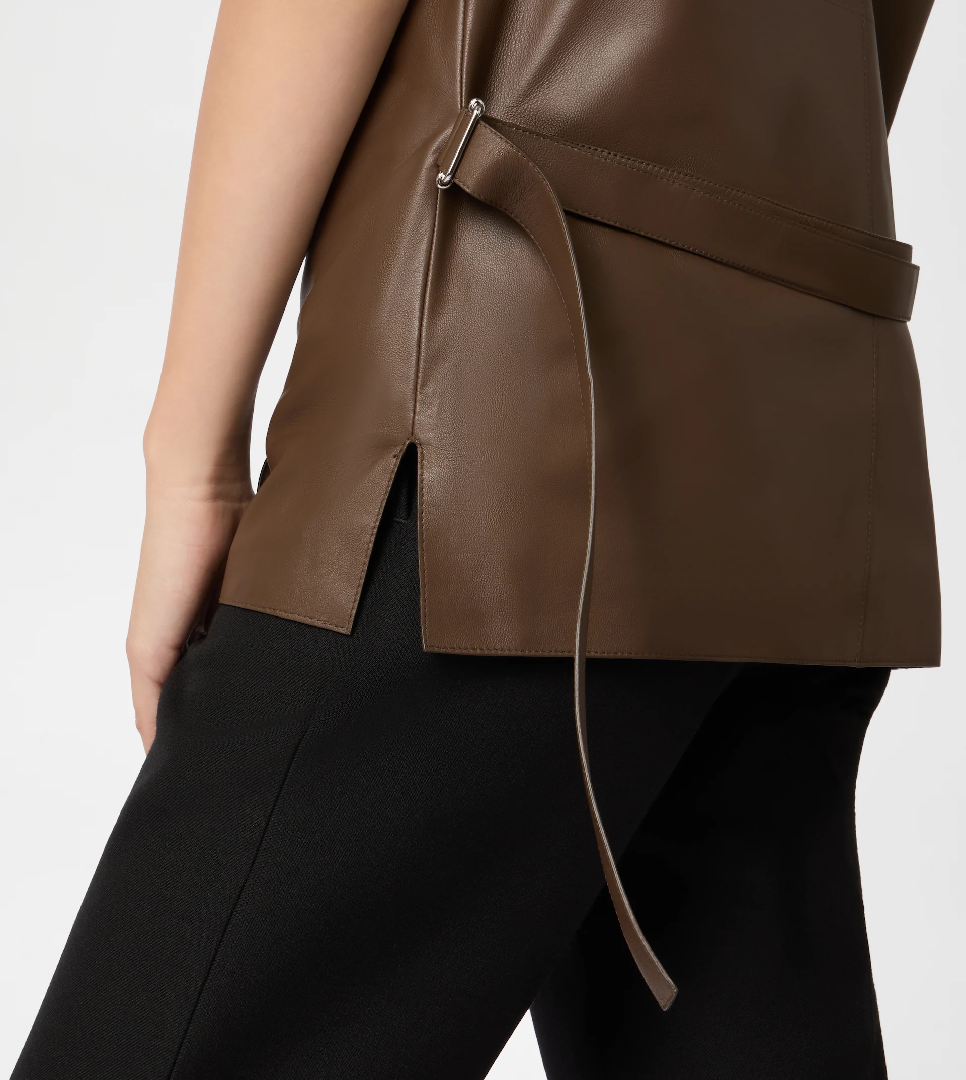 TOP IN NAPPA LEATHER - BROWN - 5
