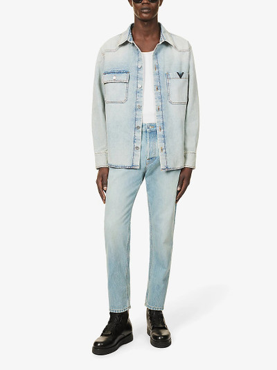 Valentino Faded-wash tapered-leg regular-fit jeans outlook