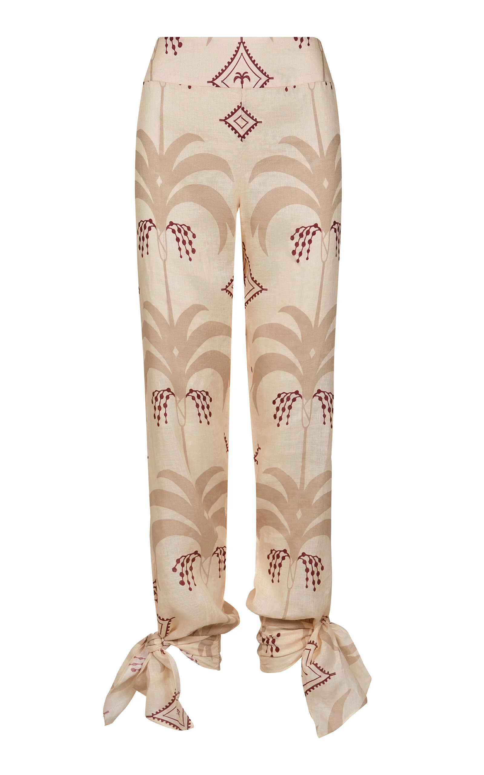 Femininity Dramatic Printed Linen Pants neutral - 1