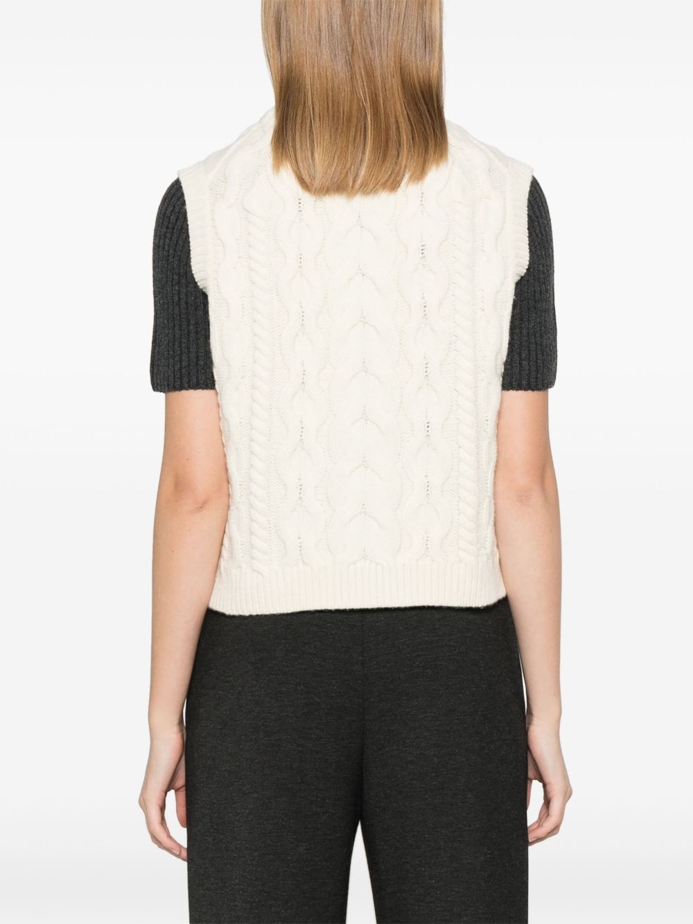 cable-knit vest - 4