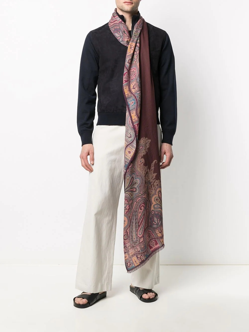 paisley cashmere-silk blend scarf - 2