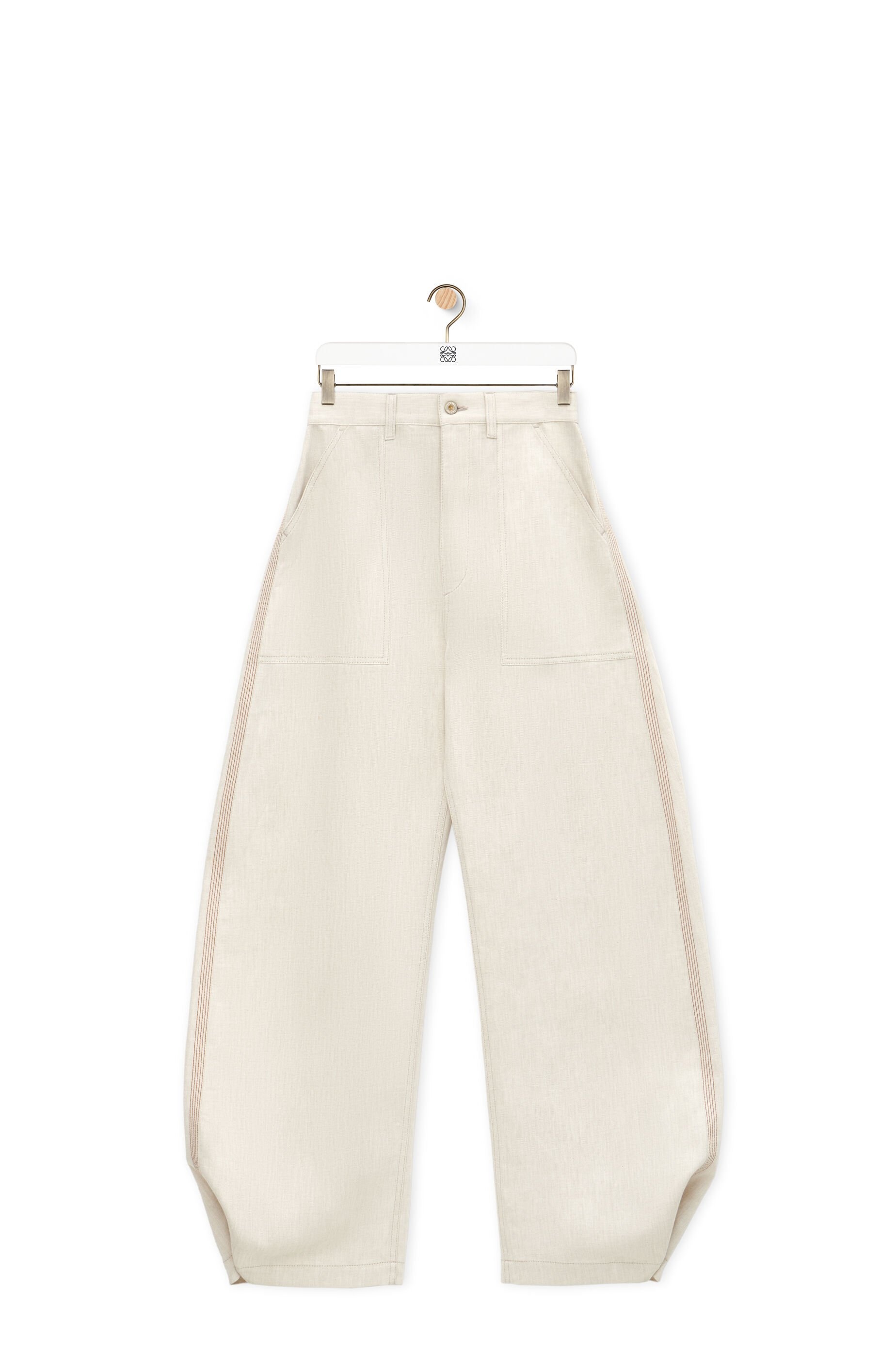 Adjusted fit balloon trousers in cotton and linen - 1