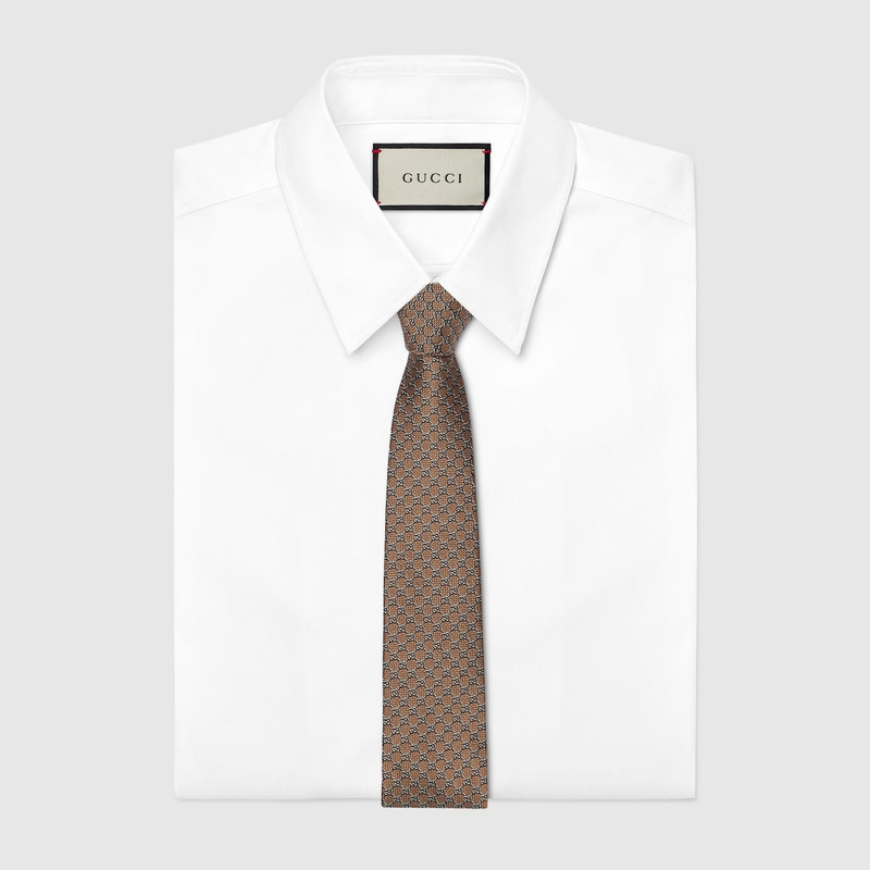 GUCCI GG silk jacquard tie outlook