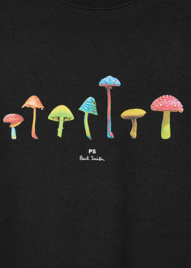 Paul Smith Black 'Mushrooms' Print T-Shirt outlook