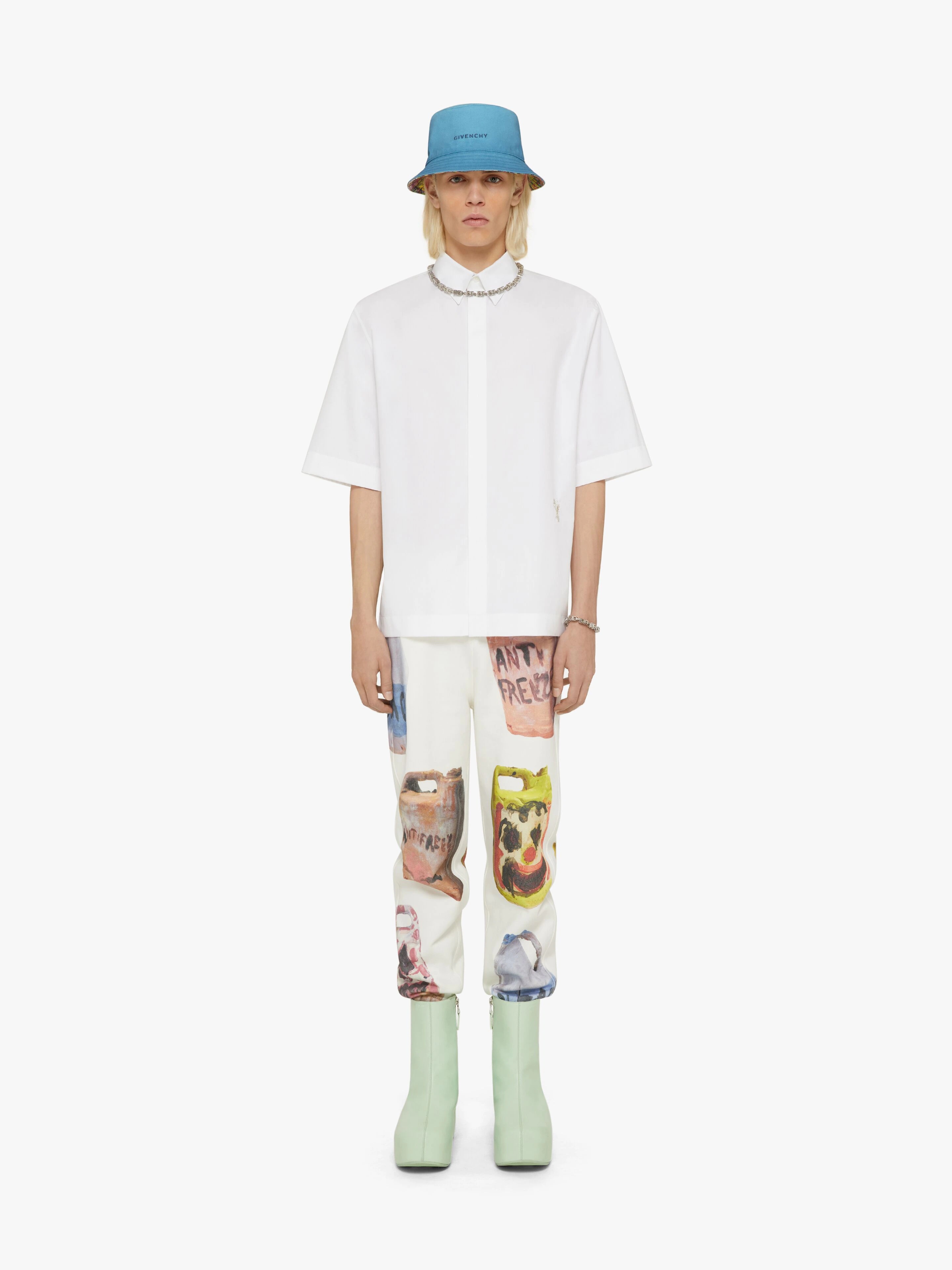 JEANS IN DESTROYED DENIM WITH CERAMICS PRINTS - 2
